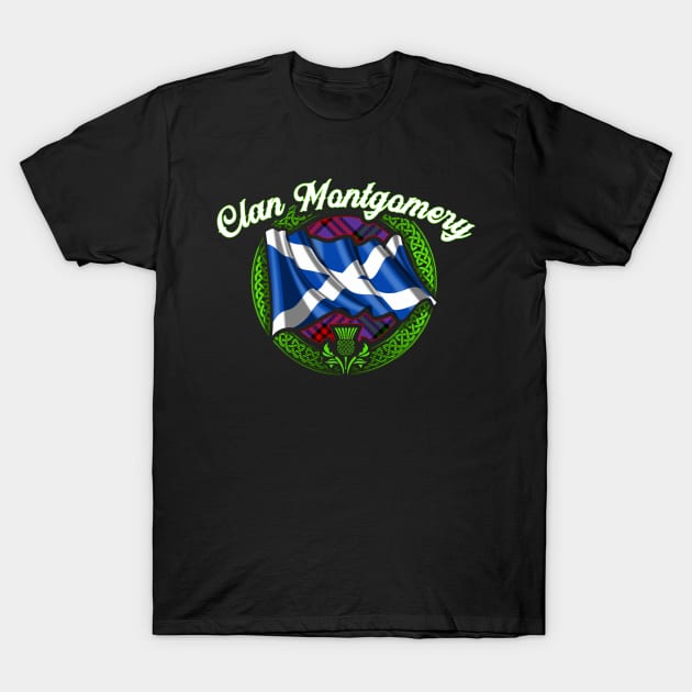 Scottish Flag Clan Montgomery T-Shirt by Celtic Folk